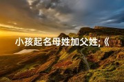 小孩起名母姓加父姓;《传承父母情，姓名融一家》
