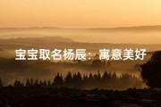 宝宝取名杨辰：寓意美好，好听又吉祥