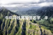 牛年冯姓男宝宝名字、牛年冯氏男宝宝：喜庆吉祥，未来可期