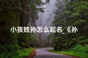 小孩姓孙怎么起名_《孙姓宝宝，如何起一个既可爱又响亮的名字？》