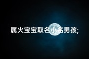 属火宝宝取名小名男孩;属火的名字大全男孩儿