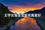 王字女兔宝宝取名寓意好吗—《王字女兔宝宝取名：寓意美好，寓意吉祥》