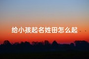 给小孩起名姓田怎么起