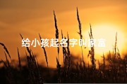 给小孩起名字叫家富