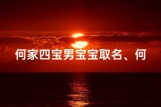 何家四宝男宝宝取名、何家四宝男宝宝降临，喜提独特吉祥名