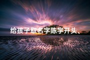 给孩子取名字陈字开头、《陈姓男宝宝起名精选：寓意美好，响亮大气》
