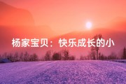 杨家宝贝：快乐成长的小天使