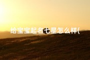 给宝宝起名七星怎么样(鲁氏宝宝起名怎么起好)