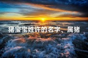 猪宝宝姓许的名字、属猪许姓女孩名字大全