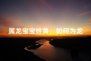 属龙宝宝姓黄：如何为龙子挑选吉祥好名？
