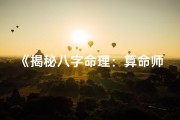 《揭秘八字命理：算命师揭秘命运之谜》