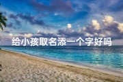 给小孩取名添一个字好吗-《巧添一字，为宝贝命名新篇章》