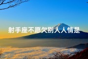 射手座不愿欠别人人情是喜欢吗、射手座谁都不爱