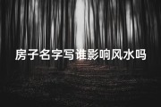 房子名字写谁影响风水吗-房子名字影响风水？揭秘名字背后的秘密
