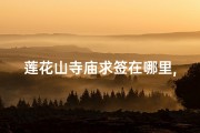 莲花山寺庙求签在哪里,莲花山能求签吗