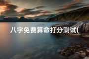 八字免费算命打分测试(免费的八字算命软件)