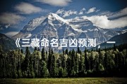 《三藏命名吉凶预测，一网打尽好运之道》