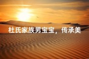 杜氏家族男宝宝，传承美好寓意新名诞生