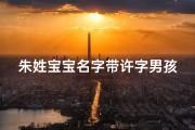 朱姓宝宝名字带许字男孩_朱许轩宇：寓意非凡的宝宝名字，彰显男孩大气风范