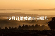 12月订婚黄道吉日哪几天好、12月适合订婚