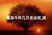 属龙今年几月走运呢,属龙今年哪个月运势最旺？
