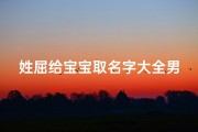 姓屈给宝宝取名字大全男孩(屈姓男孩名字大全洪亮大气的名称)