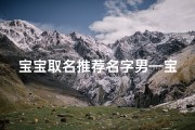 宝宝取名推荐名字男—宝宝取名 男