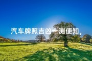 汽车牌照吉凶一测便知，运势揭秘网