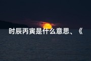 时辰丙寅是什么意思、《丙午时辰吉凶详析图解》