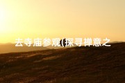 去寺庙参观(探寻禅意之旅：寺庙朝圣实践记)