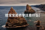 给宝宝起名字注意什么(给宝宝取名字要考虑哪些)