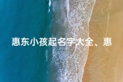 惠东小孩起名字大全、惠东姓氏排名