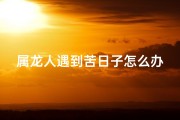 属龙人遇到苦日子怎么办