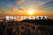 曹姓4个字的宝宝名字大全—曹家宝贝，四字闪耀新生