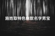 施姓取特色幽默名字男宝宝