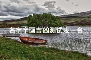 名字字画吉凶测试表—名字字画吉凶查询