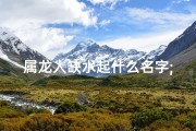 属龙人缺水起什么名字;五行缺水属龙，好运随行，财运亨通