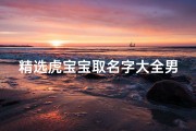 精选虎宝宝取名字大全男娃寓意美好起名参考