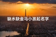 缺水缺金马小孩起名字