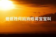 爸爸姓何妈妈姓蒋宝宝叫什么名字;何蒋之家喜添贵子，宝宝取名何蒋悦