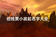 给姓贾小孩起名字大全_《贾姓宝宝起名大全：精选创意美名》