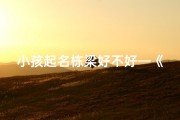 小孩起名栋梁好不好—《小孩起名栋梁：寓意深厚，未来可期》