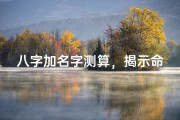 八字加名字测算，揭示命运奥秘