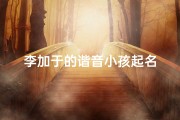 李加于的谐音小孩起名