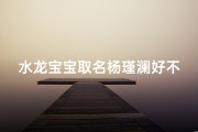水龙宝宝取名杨瑾澜好不好