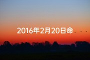2016年2月20日命格：揭秘独特命运密码
