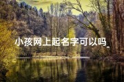 小孩网上起名字可以吗_《网络时代，小孩起名新潮流揭秘》