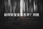 如何给宝宝取名字？刘姓家庭的取名攻略！
