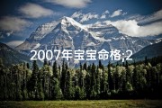 2007年宝宝命格;2007宝宝命格：揭秘新生代运势密码