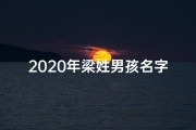 2020年梁姓男孩名字大全(《2021梁姓龙年男宝宝取名大全：吉祥如意好名字精选》)